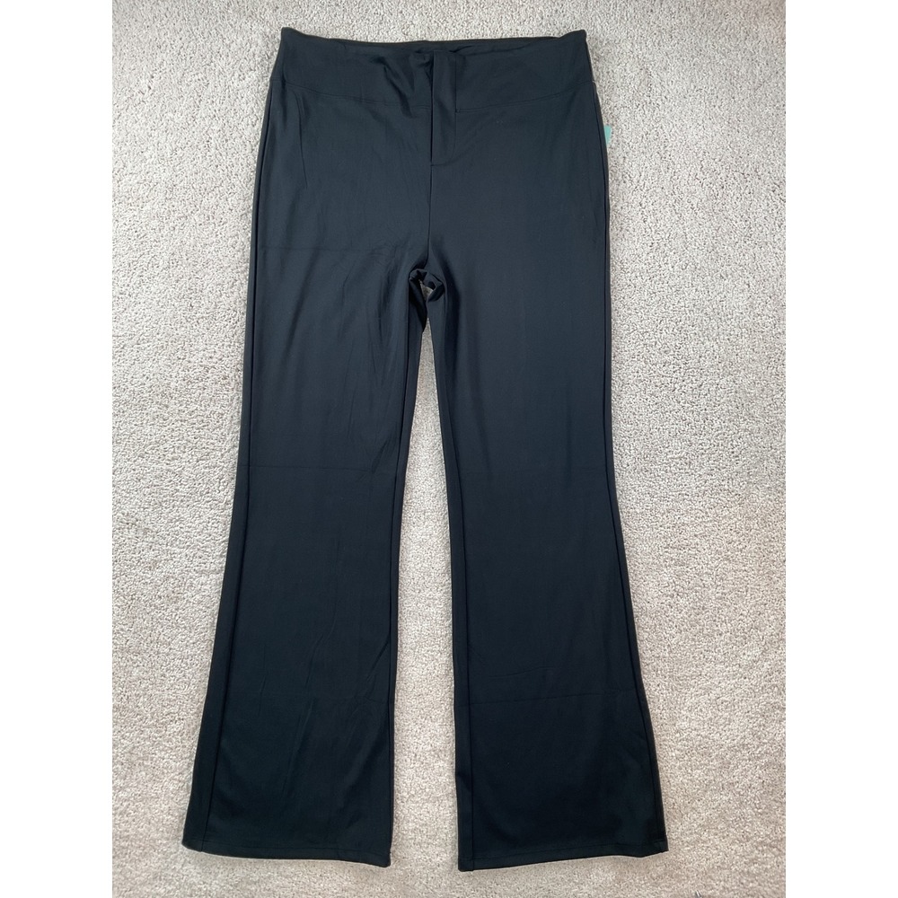 Dlooda Womens Black High Waisted Flare Yoga Pants Work Trousers XL NWT
